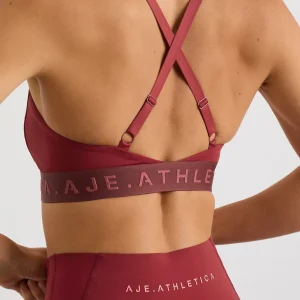 Clearance Aje ATHLETICA Cross Back Bra 359 Plum Red