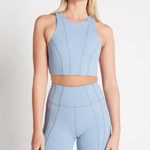 Online Aje ATHLETICA Cross Back Crop Top 316 Steel Blue