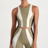Online Aje ATHLETICA Cross Back Crop Top 316 Soft Khaki Multi