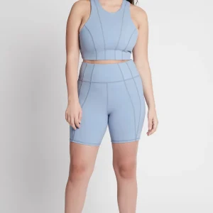 Online Aje ATHLETICA Cross Back Crop Top 316 Steel Blue