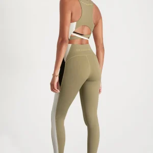Online Aje ATHLETICA Cross Back Crop Top 316 Soft Khaki Multi