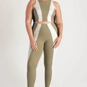Online Aje ATHLETICA Cross Back Crop Top 316 Soft Khaki Multi