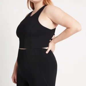 Hot Aje ATHLETICA Cross Back Crop Top 316 Black