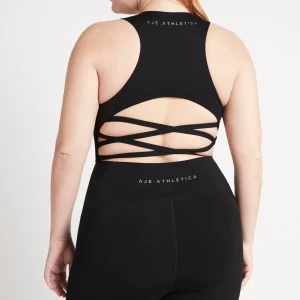 Hot Aje ATHLETICA Cross Back Crop Top 316 Black