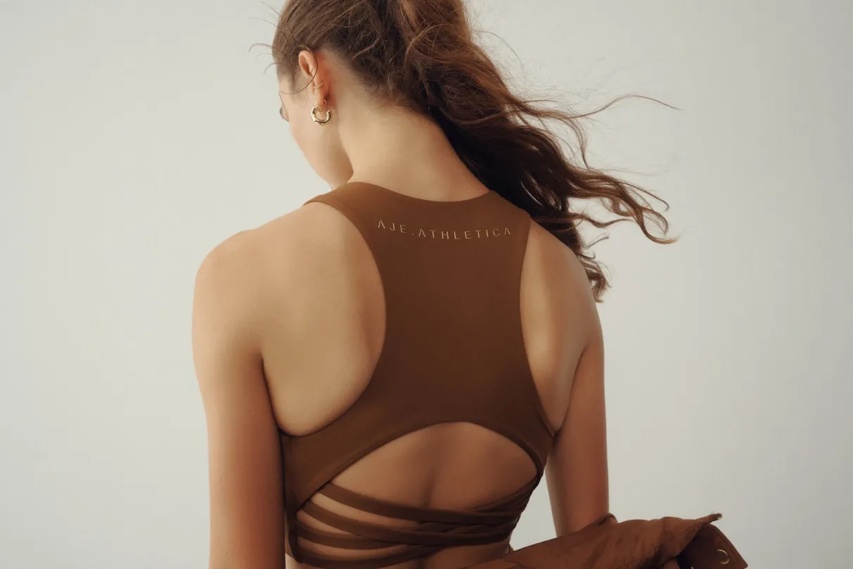 cross_back_crop_top__14-7.webp Shop Aje ATHLETICA Cross Back Crop Top 316 Coffee/Gold