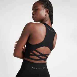 Hot Aje ATHLETICA Cross Back Crop Top 316 Black