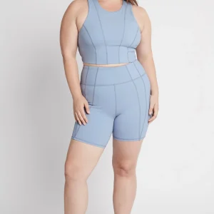 Online Aje ATHLETICA Cross Back Crop Top 316 Steel Blue
