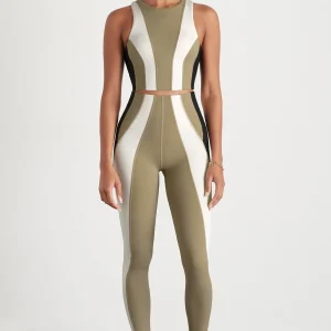 Online Aje ATHLETICA Cross Back Crop Top 316 Soft Khaki Multi