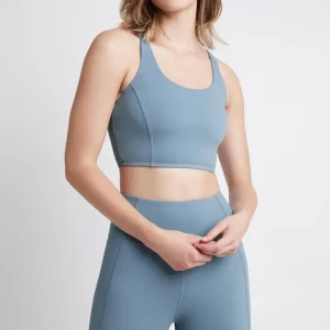 Shop Aje ATHLETICA Cross Back Crop Top 312 Storm Blue