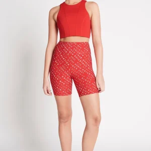 Cheap Aje ATHLETICA Cross Back Crop Top 316 Garnet Red