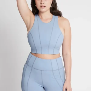 Online Aje ATHLETICA Cross Back Crop Top 316 Steel Blue