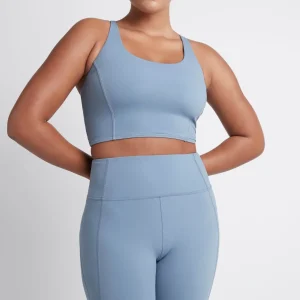 Shop Aje ATHLETICA Cross Back Crop Top 312 Storm Blue