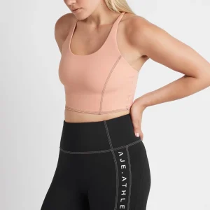 Best Sale Aje ATHLETICA Cross Back Crop Top 301 Sunset Pink