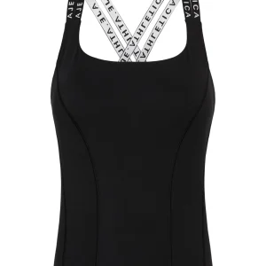 Hot Aje ATHLETICA Cross Back Logotape Tank 123 Black/White
