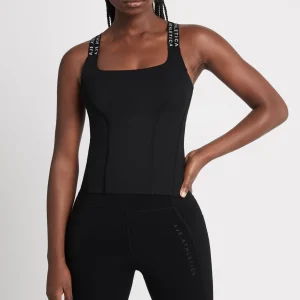 Hot Aje ATHLETICA Cross Back Logotape Tank 123 Black/White