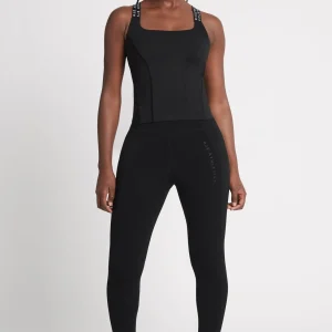 Hot Aje ATHLETICA Cross Back Logotape Tank 123 Black/White