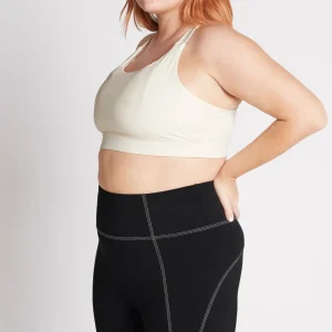 Online Aje ATHLETICA Cross Back Sports Bra 323 Light Ivory/Gold