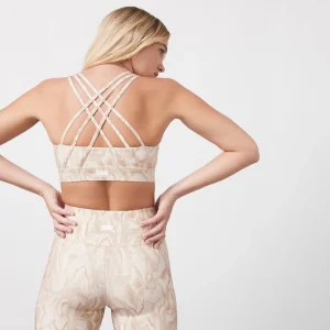 Clearance Aje ATHLETICA Cross Back Sports Bra 323 Light Ivory Marble