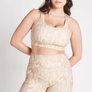 Clearance Aje ATHLETICA Cross Back Sports Bra 323 Light Ivory Marble