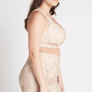 Clearance Aje ATHLETICA Cross Back Sports Bra 323 Light Ivory Marble