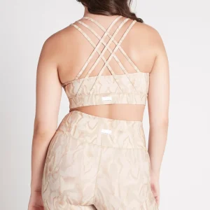 Clearance Aje ATHLETICA Cross Back Sports Bra 323 Light Ivory Marble