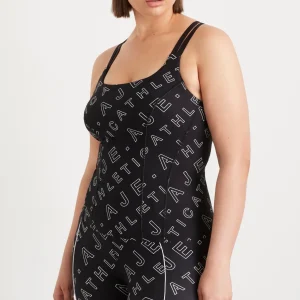 Cheap Aje ATHLETICA Cross Back Tank 123 Black Fineline Logo