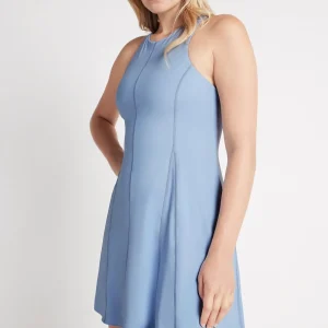 Sale Aje ATHLETICA Cross Back Tennis Mini Dress 805 Steel Blue/Midnight Blue