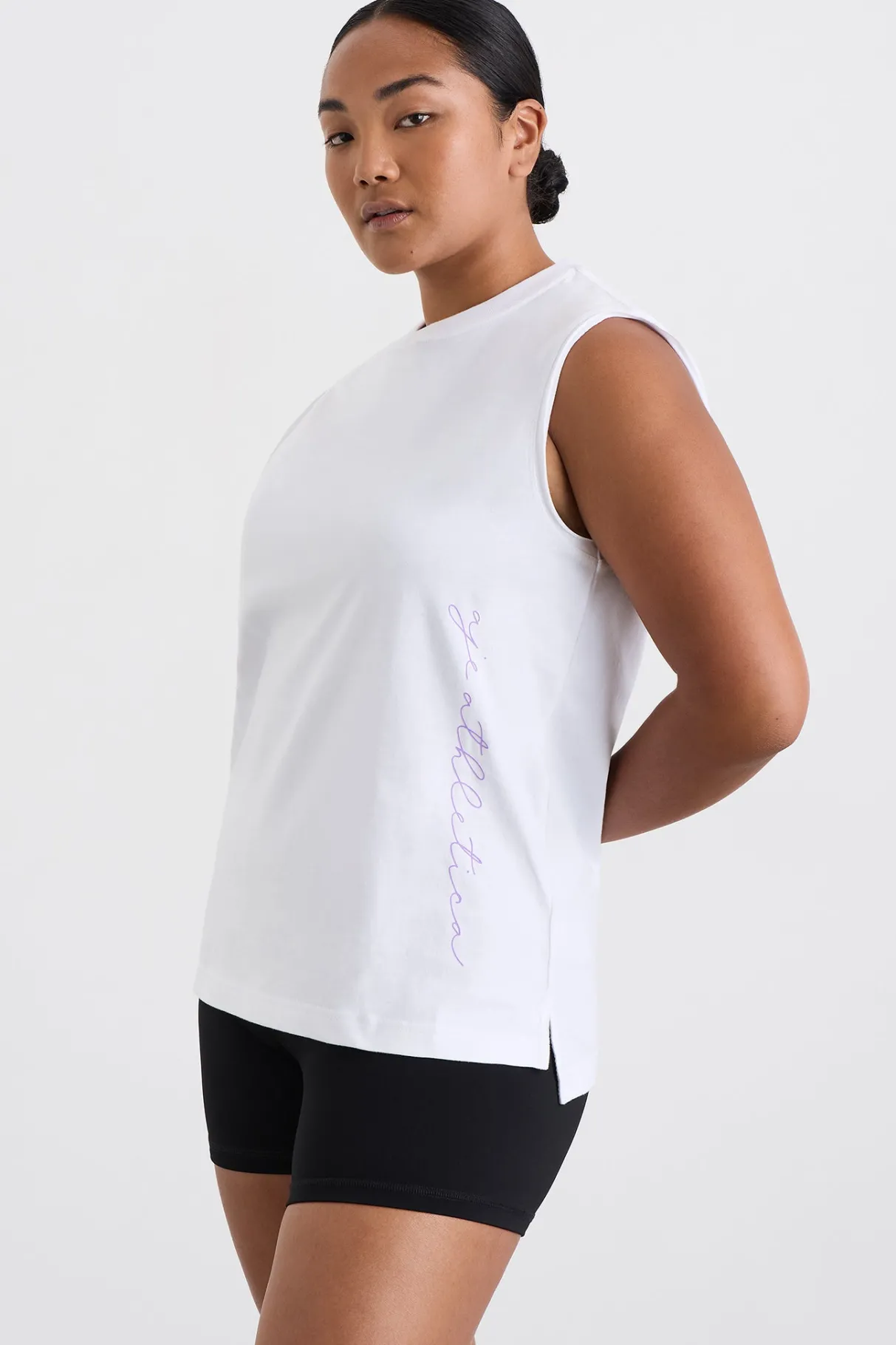 cursive_logo_longline_tank__0.webp Online Aje ATHLETICA Cursive Logo Longline Tank 101 White Ultra Violet
