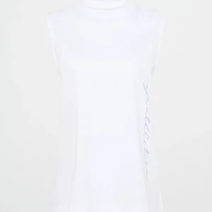 Online Aje ATHLETICA Cursive Logo Longline Tank 101 White Ultra Violet