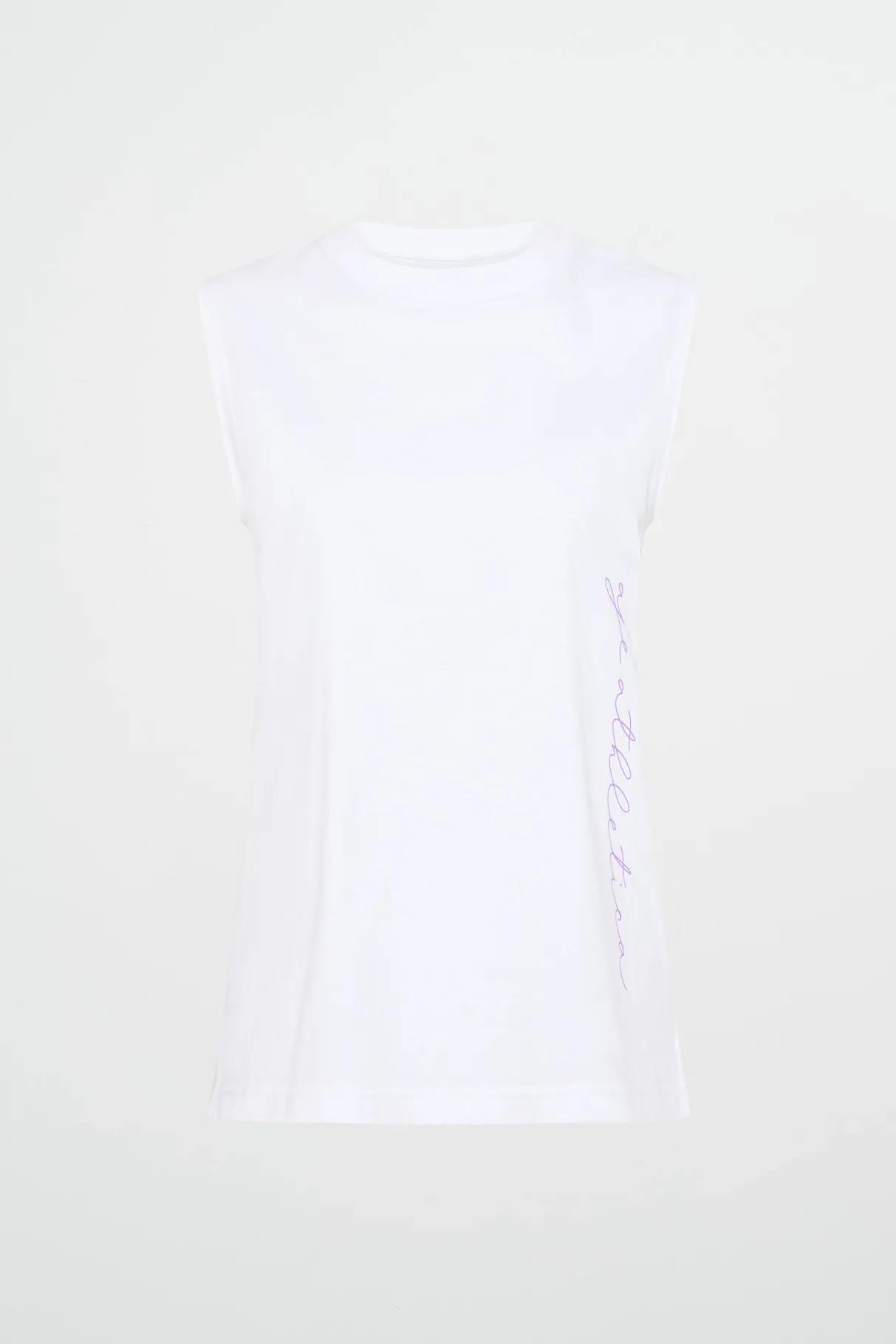 cursive_logo_longline_tank__1.webp Online Aje ATHLETICA Cursive Logo Longline Tank 101 White Ultra Violet