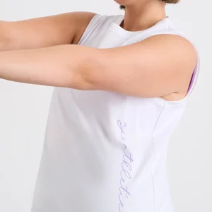 Online Aje ATHLETICA Cursive Logo Longline Tank 101 White Ultra Violet
