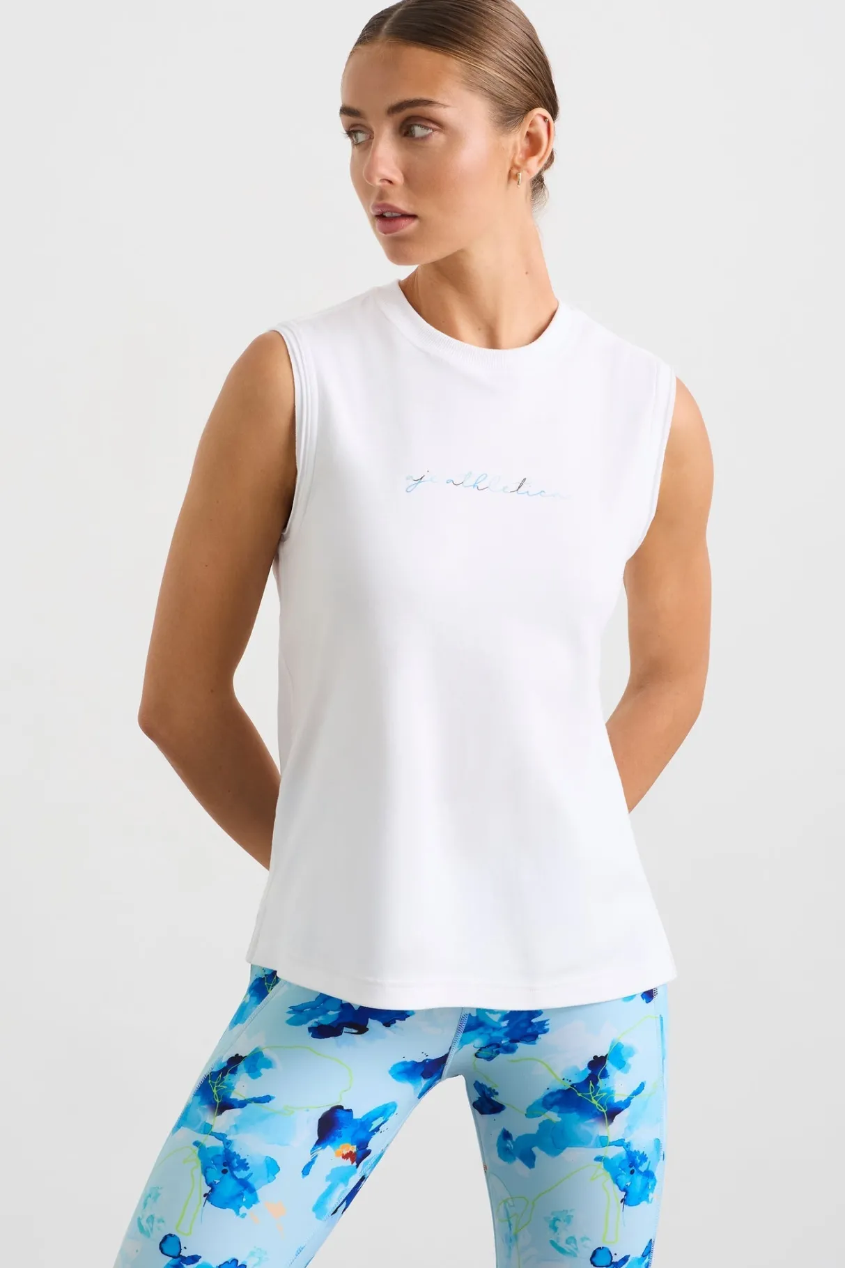 cursive_logo_tank__0.webp Sale Aje ATHLETICA Cursive Logo Tank 101 White/Multi