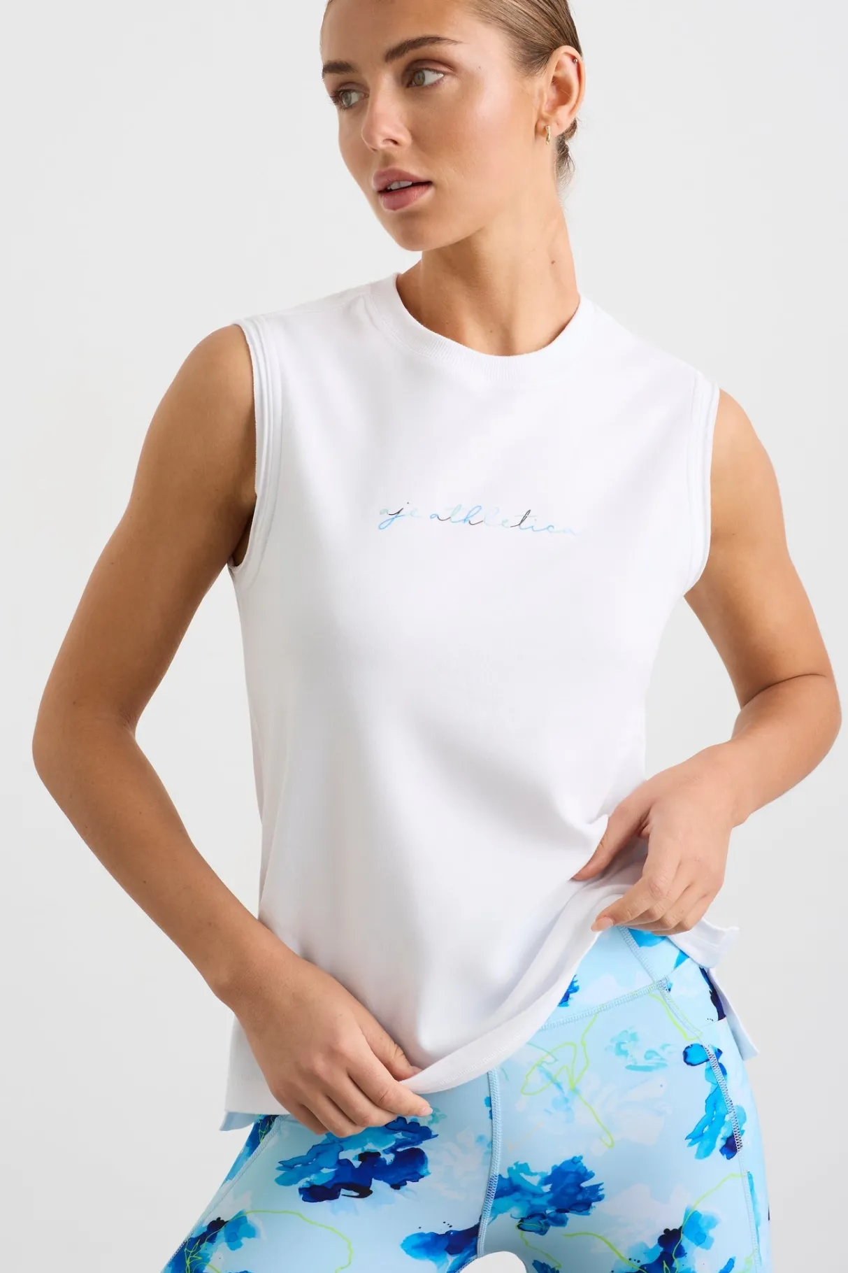 cursive_logo_tank__4.webp Sale Aje ATHLETICA Cursive Logo Tank 101 White/Multi
