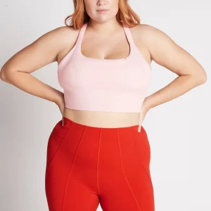 Store Aje ATHLETICA Cut Out Cross Back Sports Bra 314 Rose Quartz