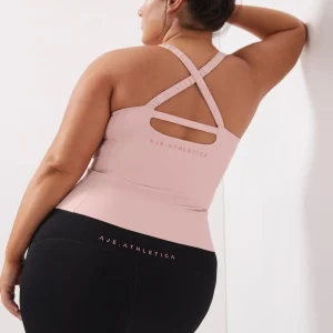 Store Aje ATHLETICA Cut Out Cross Back Tank Top 125 Rose Quartz/Rose Pink