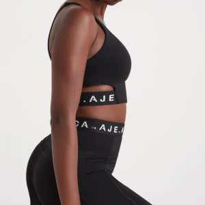 Sale Aje ATHLETICA Cut Out Elastic Sports Bra 337 Black/White
