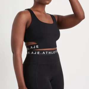 Sale Aje ATHLETICA Cut Out Elastic Sports Bra 337 Black/White