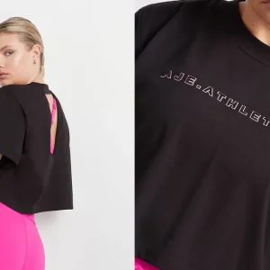 Store Aje ATHLETICA Cutout Crop Tee 105 Black/Multi
