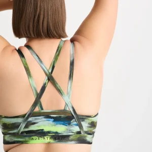 Best Aje ATHLETICA Double Layer Crossback Bra 350 Khaki Brushstroke