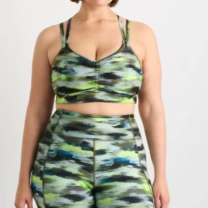 Best Aje ATHLETICA Double Layer Crossback Bra 350 Khaki Brushstroke