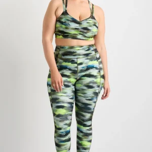 Best Aje ATHLETICA Double Layer Crossback Bra 350 Khaki Brushstroke