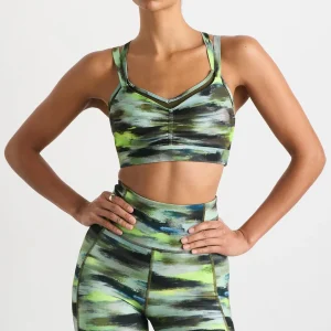 Best Aje ATHLETICA Double Layer Crossback Bra 350 Khaki Brushstroke
