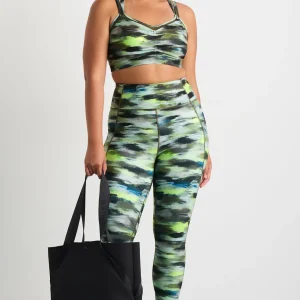 Best Aje ATHLETICA Double Layer Crossback Bra 350 Khaki Brushstroke