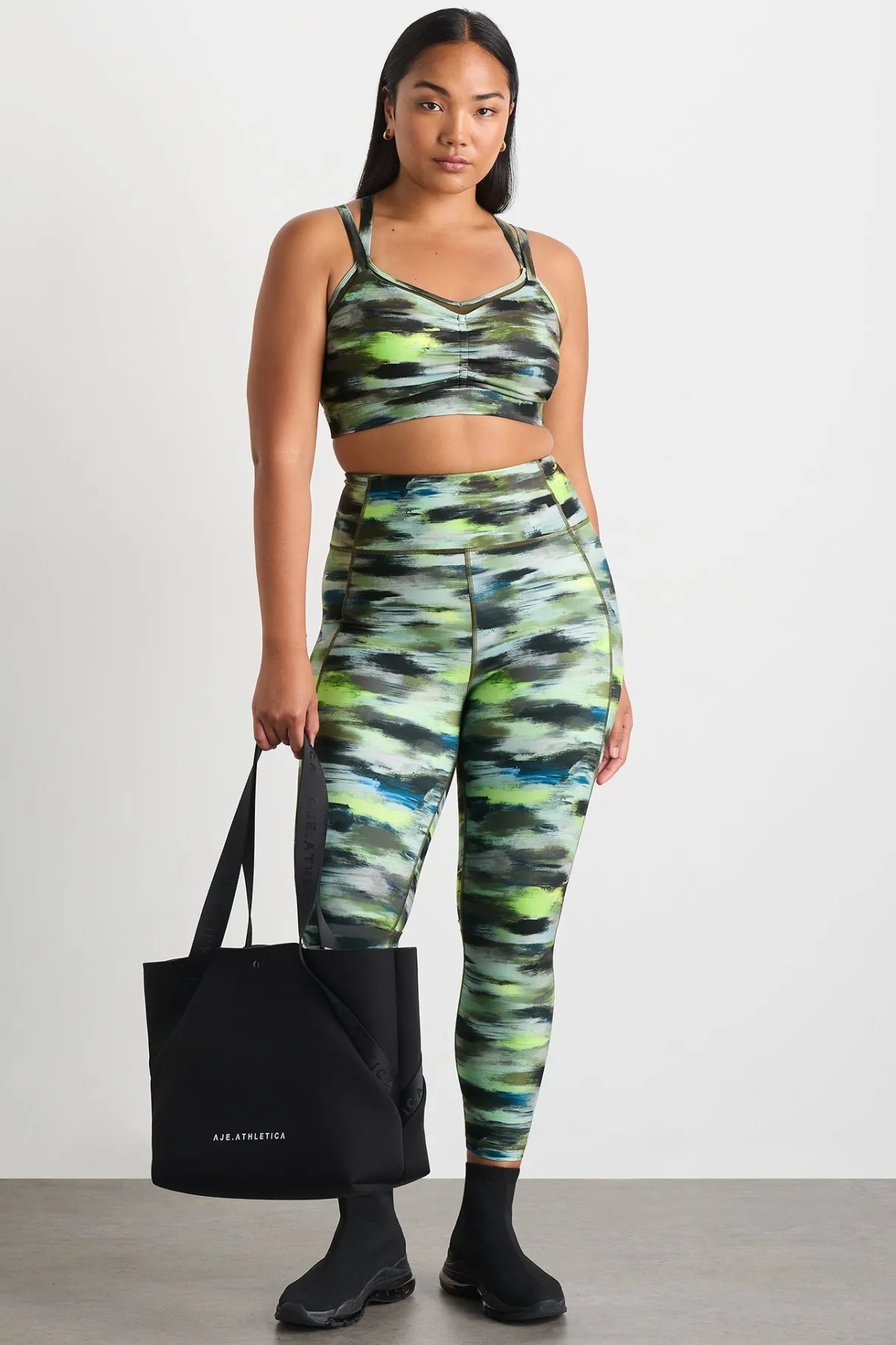 double_layer_crossback_bra__7.webp Best Aje ATHLETICA Double Layer Crossback Bra 350 Khaki Brushstroke