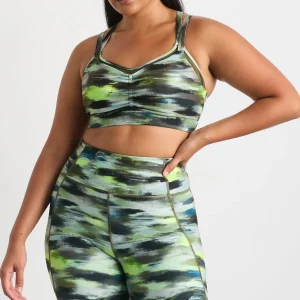 Best Aje ATHLETICA Double Layer Crossback Bra 350 Khaki Brushstroke