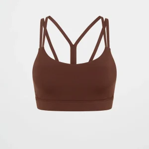 Cheap Aje ATHLETICA Double Strap Sports Bra 323 Dark Chocolate Brown