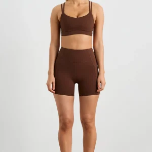 Cheap Aje ATHLETICA Double Strap Sports Bra 323 Dark Chocolate Brown