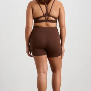 Cheap Aje ATHLETICA Double Strap Sports Bra 323 Dark Chocolate Brown