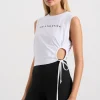 Clearance Aje ATHLETICA Drawcord Cut Out Tank 158 White