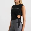 Shop Aje ATHLETICA Drawcord Cut Out Tank 158 Black